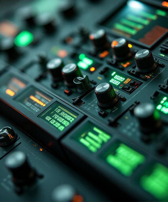 Industrial control panel close-up